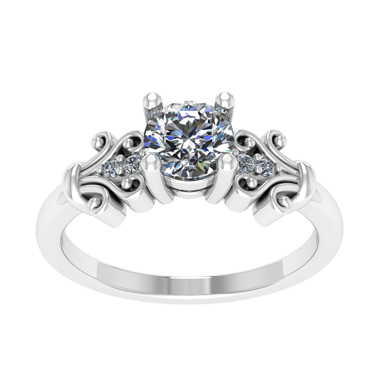 ACCENTED 5.00mm ROUND ENGAGEMENT RING